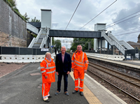 Port Glasgow Train Station new bridge and lift towers.